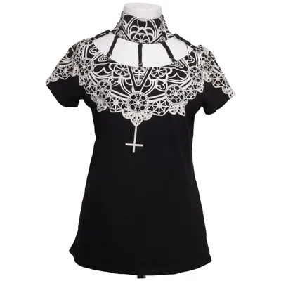 Haut (Noir, Blanc) de Gothicana by EMP Coton, Élasthane