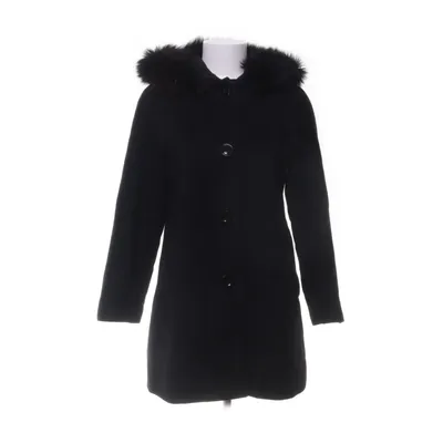 Coat (Black) from Ellen Tracy Polyester, Fox fur, Wool