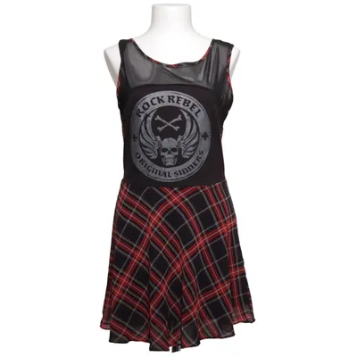 Jurk (Zwart, Rood, Meerkleurig) van Rock Rebel Polyester