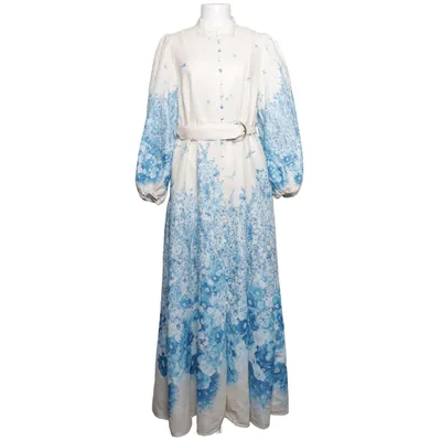 Maxi dress (Blue, White) Cotton, Polyester