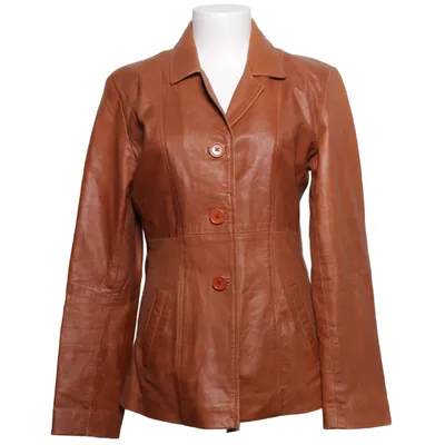 Leather blazer (Brown) from Major Design Korporation Leather, Polyester