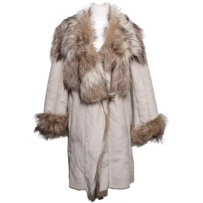 Shearlingjakke (Beige) fra Zara Basic Akryl, Polyester