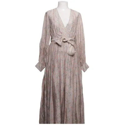 Maxi dress (Beige, Multicolored) from By Malina Polyester, Silk, Viscose