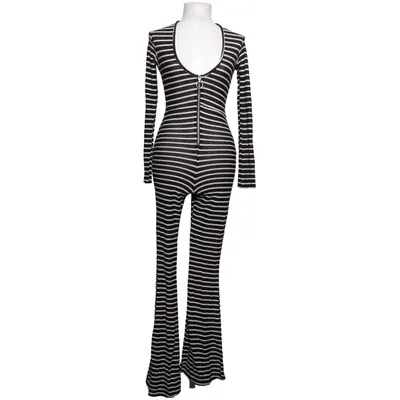 Jumpsuit (Black, White) from PrettyLittleThing Elastane, Polyester, Viscose