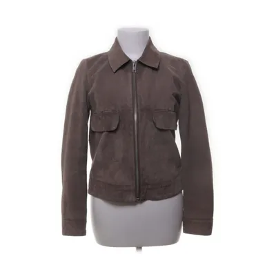 Læderjakke (Beige) fra Mango Polyester, Læder