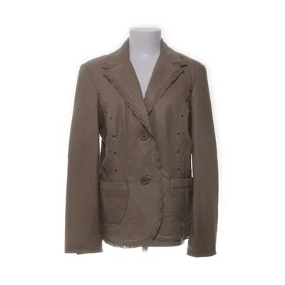 Leather blazer (Beige) from Kello Polyester, Leather