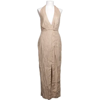 Halterneck dress (Beige) from By Anthropologie Elastane, Linen, Viscose