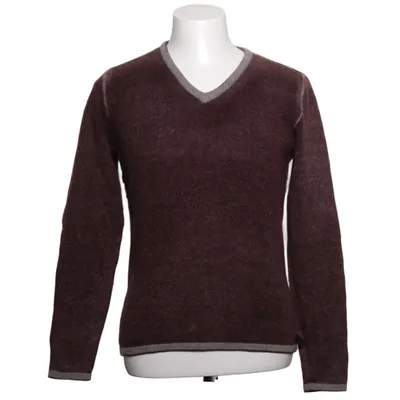 Pullover (Brown) from John Varvatos Leather, Merino wool, Polyamide