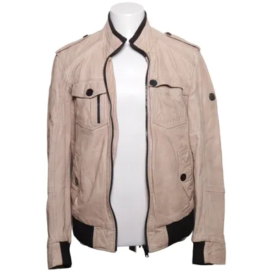 Veste en cuir (Beige, Noir) de Jilani Collection
