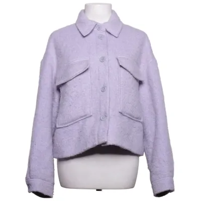 Skjortejakke (Lilla) fra Object Polyester, Uld