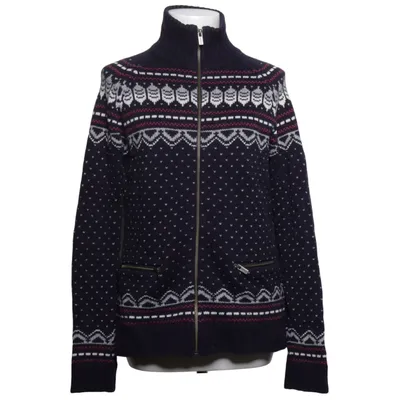 Strickjacke (Blau, Mehrfarbig) von Boomerang Baumwolle, Wolle