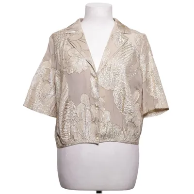 Kurzarmhemd (Beige, Gold) von Gestuz Metallfaser, Seide, Viskose
