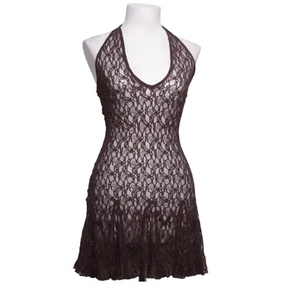 Halternek jurk (Bruin) van Zara Elastaan, Polyamide