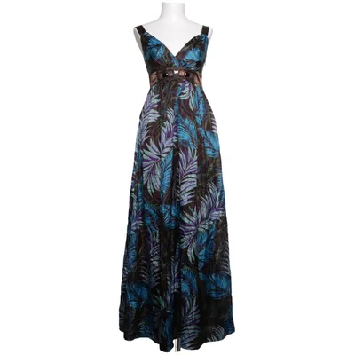 Maxi jurk (Bruin, Blauw, Meerkleurig) van Ana Alcazar Polyester, Zijde