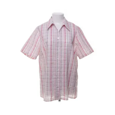 Short sleeve shirt (Pink, White, Silver) from Atelier Creation Cotton, Metallic fiber, Polyester