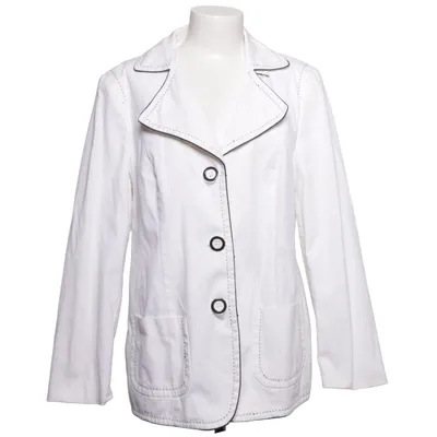 Blazer (Blanc) de Emilia Lay Coton, Élasthane