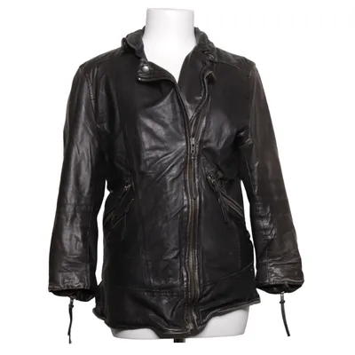 Bikerjack (Zwart) van Muubaa Katoen, Leer, Polyester