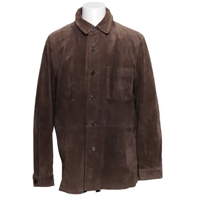 Veste en cuir (Marron) de Larusso Acétate, Cuir, Viscose