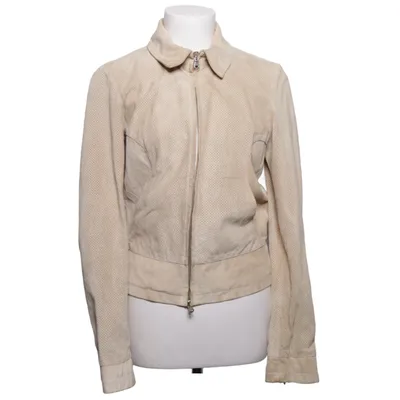 Läderjacka (Beige) från Antea Skinn, Viskos