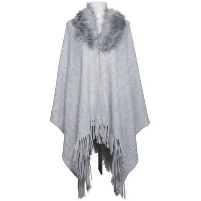 Poncho (Grå) från Tu Akryl, Polyester