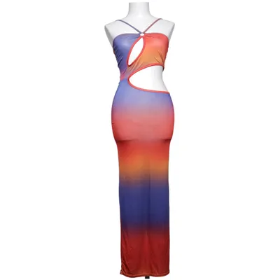 Maxi jurk (Blauw, Rood, Oranje) van PrettyLittleThing Elastaan, Polyester