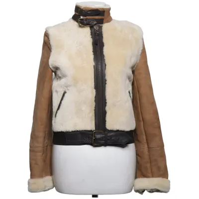 Shearlingjacka (Beige, Brun, Svart) från Zara Woman Skinn, Ull