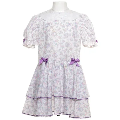 Klänning (Vit, Flerfärgad) från Maritas Bomull, Polyester