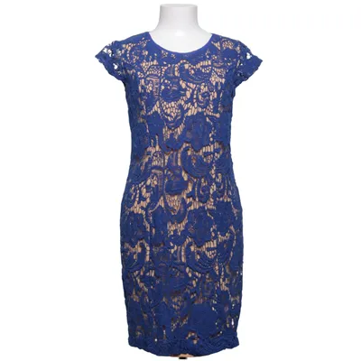 Robe de cocktail (Bleu, Beige) de Almatrichi Coton, Polyester
