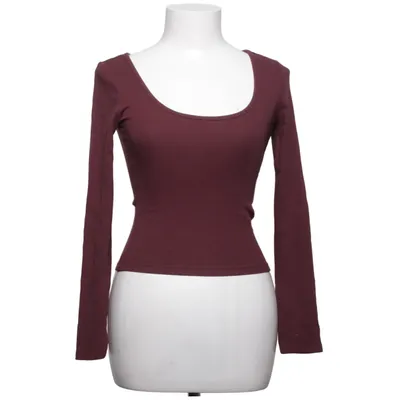 Haut (Pull & Bear ribgebreide top – bordeauxrood – vierkante hals – S) de Pull & Bear