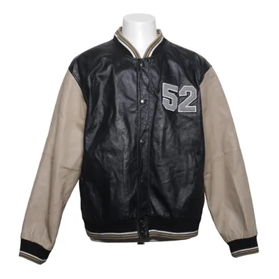 Veste universitaire (Noir, Beige) de Fashion Sport Cuir, Polyester