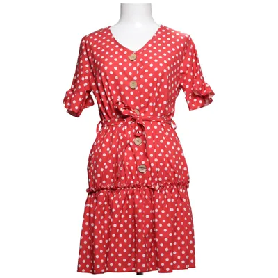 Jurk (Rood, Wit) van Lily Rose Elastaan, Polyester