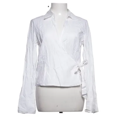 Wrap blouse (White) from VISUAL Cotton, Elastane