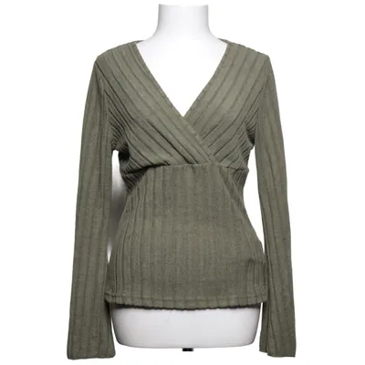 Slå-om top (Grøn) fra Shein Elastan, Polyester