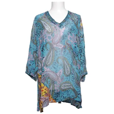 Blouse (Blue, Multicolored) from DW Shop Viscose