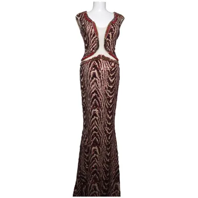 Robe de soirée (Rouge, Beige) de Paula Richi