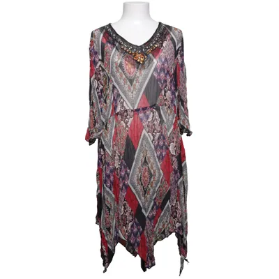 Dress (Black, Red, Multicolored) from Foglie Rosse Cotton, Viscose