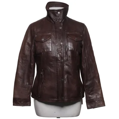 Leren jack (Bruin) van Mauritius Leer, Polyester