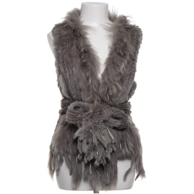 Fur vest (Gray) from In Linea Polyester, Rabbit fur