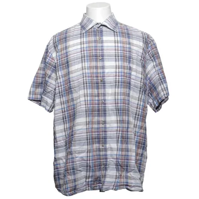 Chemise à manches courtes (Bleu, Blanc, Marron) de Oscar of Sweden Coton, Lin