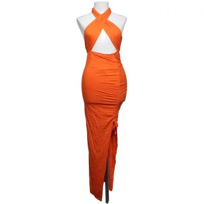 Långklänning (Orange) från Shein Elastan, Viskos