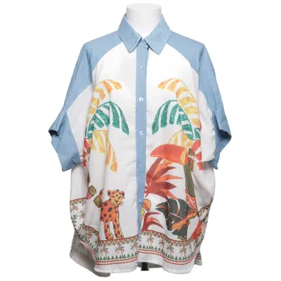 Short sleeve shirt (White, Multicolored) from Zeta Otto Cotton, Polyester
