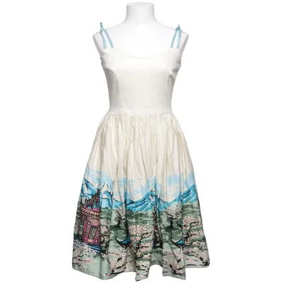 Jurk (Beige, Meerkleurig) van Collectif Vintage Katoen, Elastaan