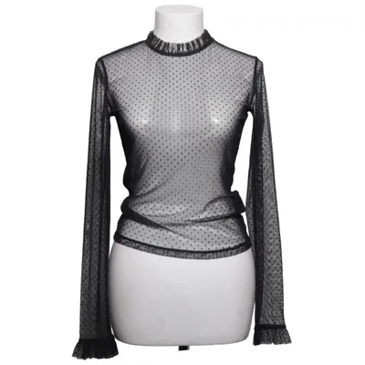 Blus (High Frill Neck Mesh Top) från NA-KD Elastan, Polyester
