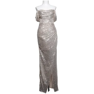 Aftenkjole (Sølv, Beige) fra Lipsy London Elastan, Polyester