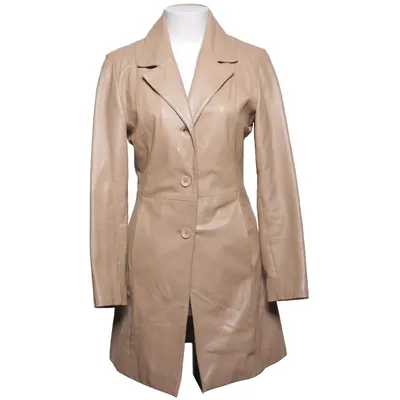 Leather coat (Beige) from Mauritius Leather, Polyester