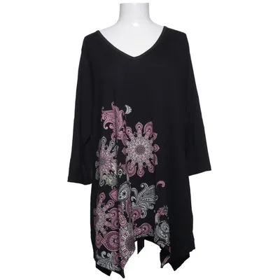 Kjole (Sort, Pink, Hvid) fra BPC Bonprix Collection Elastan, Polyester, Viscose