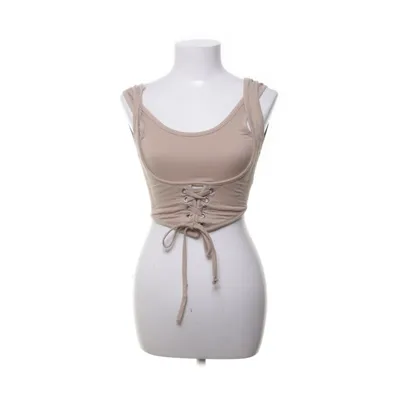 Crop top (Beige) fra PrettyLittleThing Polyester, Bomuld, Elastan