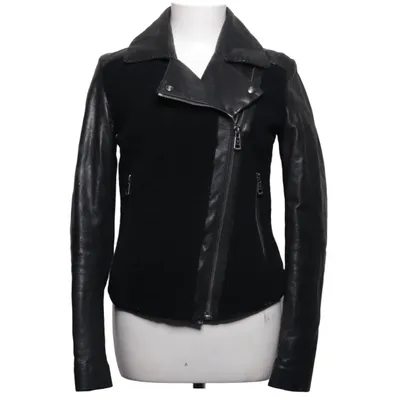 Veste de motard (Noir) de Vent couvert Acétate, Cuir