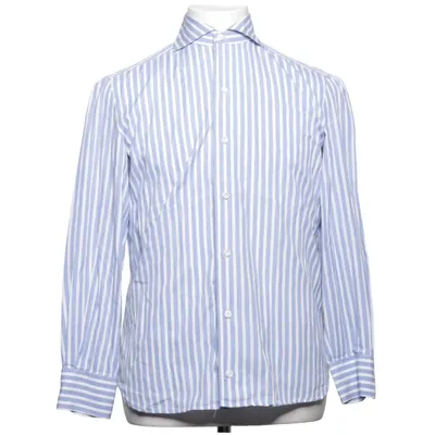Chemise (Bleu, Blanc) de Luigi Borrelli Coton
