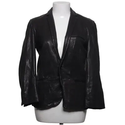 Blazer en cuir (Noir) de Zadig & Voltaire Deluxe Coton, Cuir, Polyester